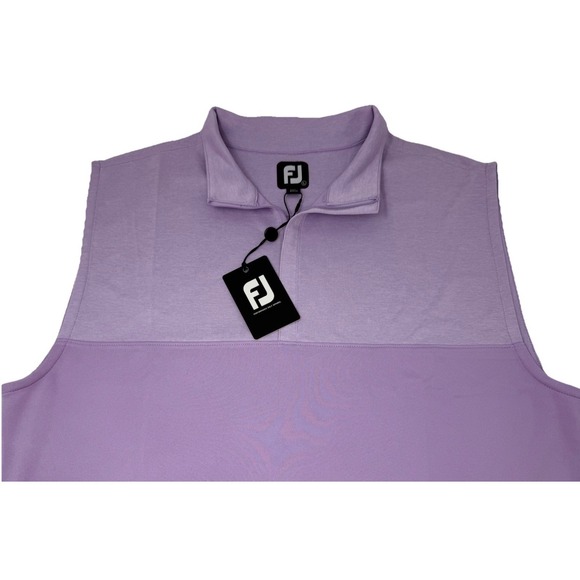 FootJoy Foot Joy FJ Heather Yoke 1/2 Zip Vest Large Levander Golf Mens Large NWT - Picture 1 of 4